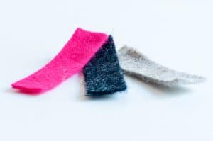 Sample picture of the three Heather colors: Lollypop Pink, Salty Licorice and Toffee.