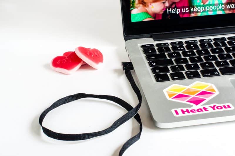 Detail on the heated pad Heather connected via usb to your laptop.